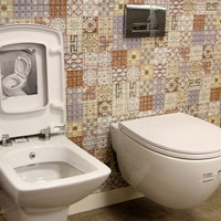 Zwei moderne Toilettenarten
